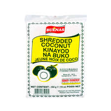 buenas shredded young coconut 454g