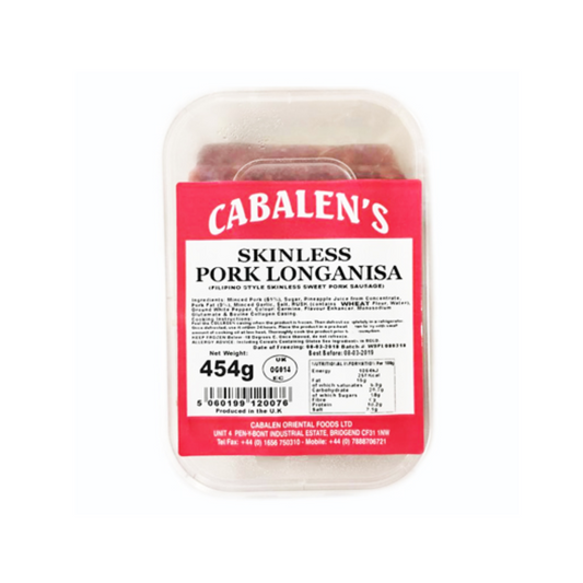 Cabalens skinless pork longanisa 454g