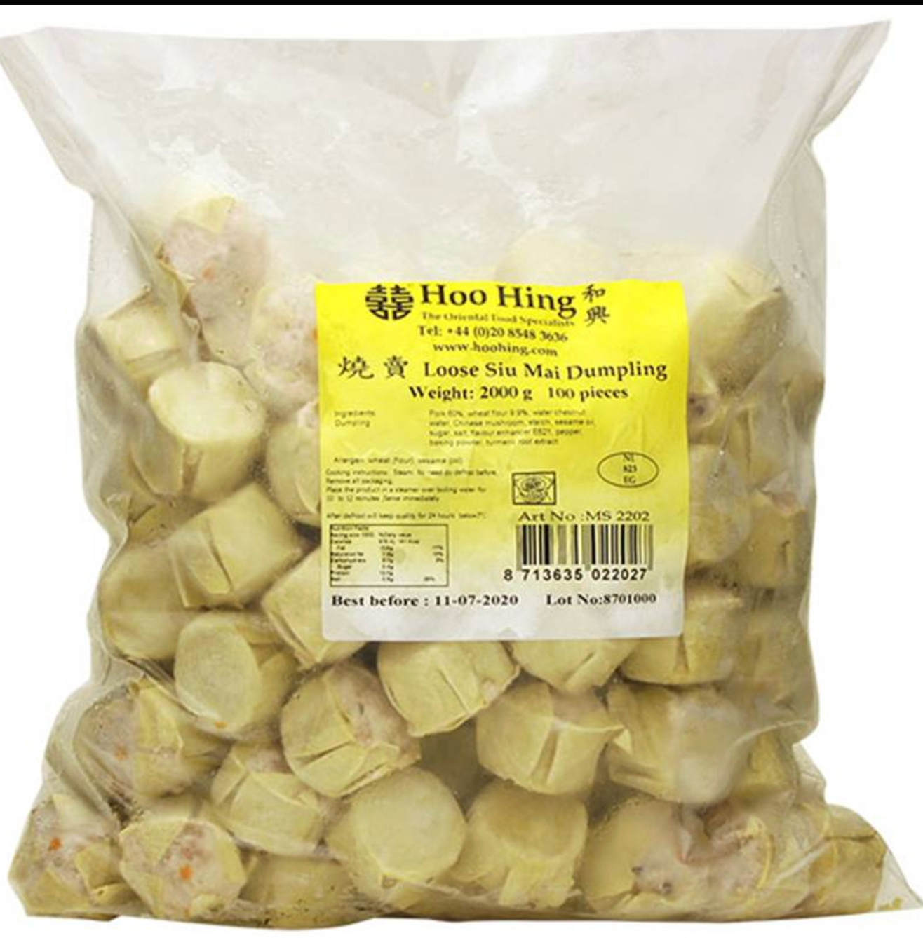 Mei Sum siu mai pork 2000g/100pcs
