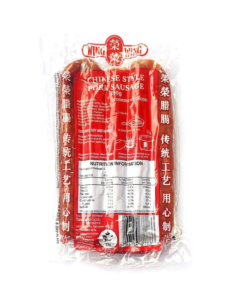 wingwing chinese style pork sausage 375g