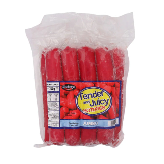 mandheys jumbo hotdog 750g